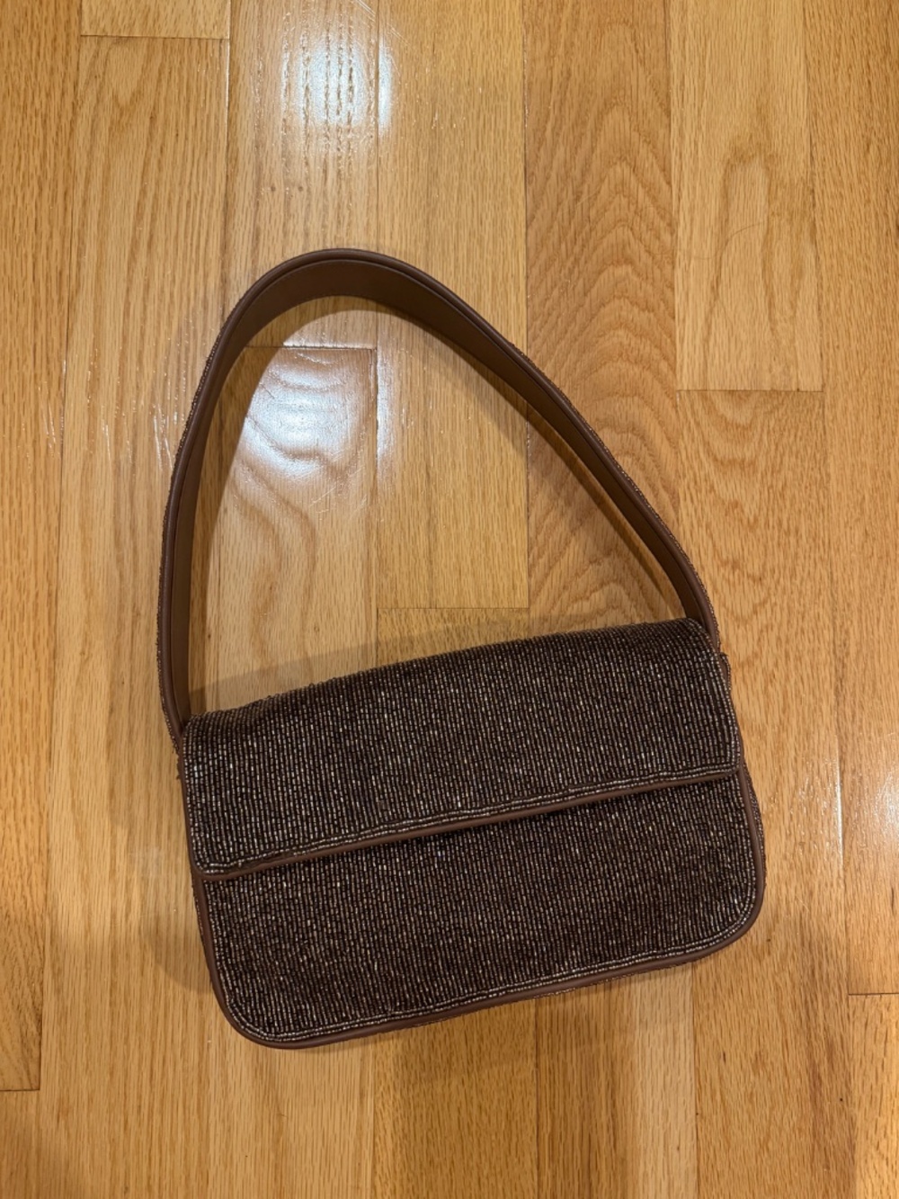 STAUD Brown Tommy Beaded Shoulder Bag - Picture 4 of 10